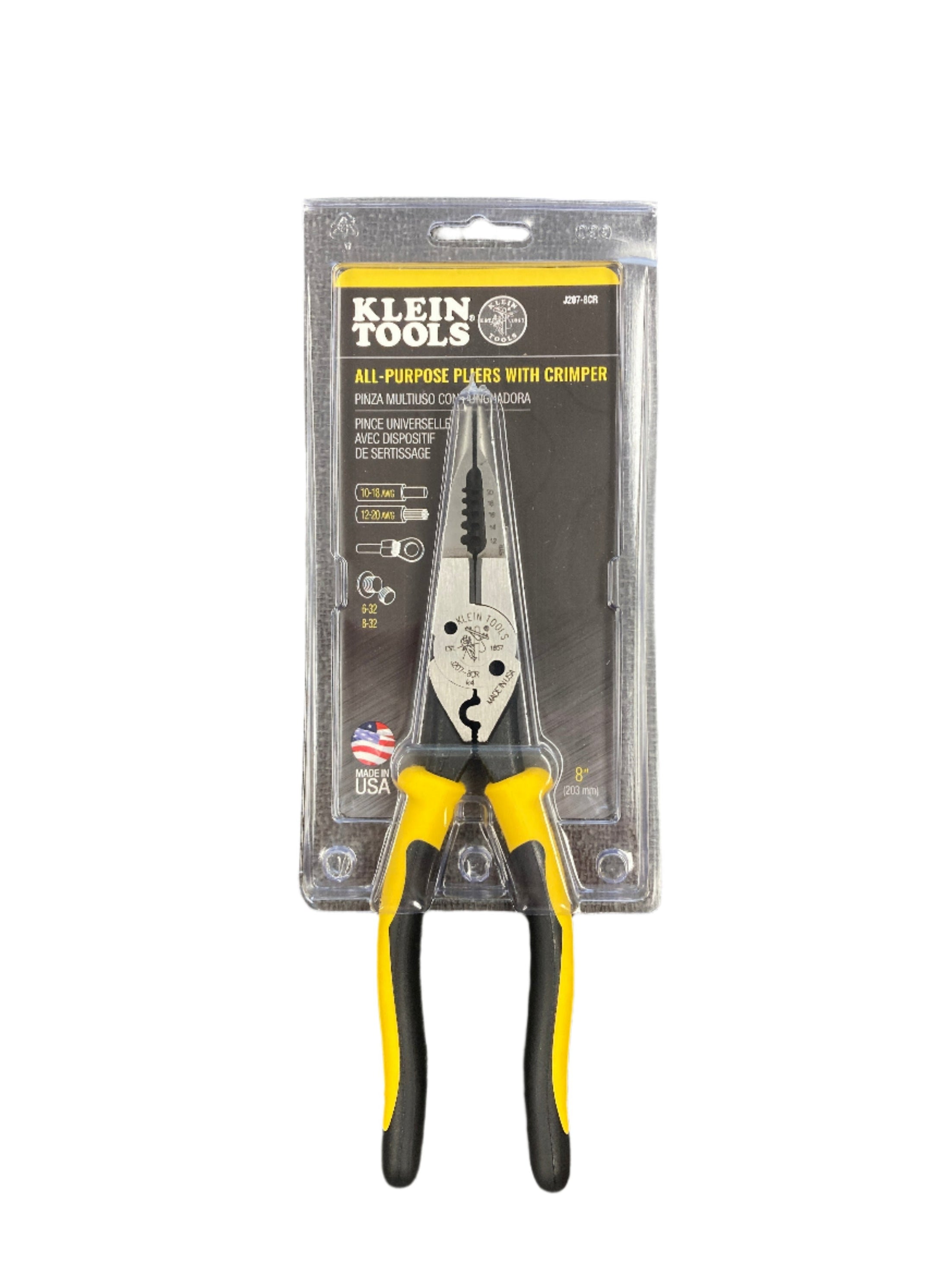 J207 - 8CR Pliers, All-Purpose Needle Nose Pliers with Crimper, 8.5-Inch