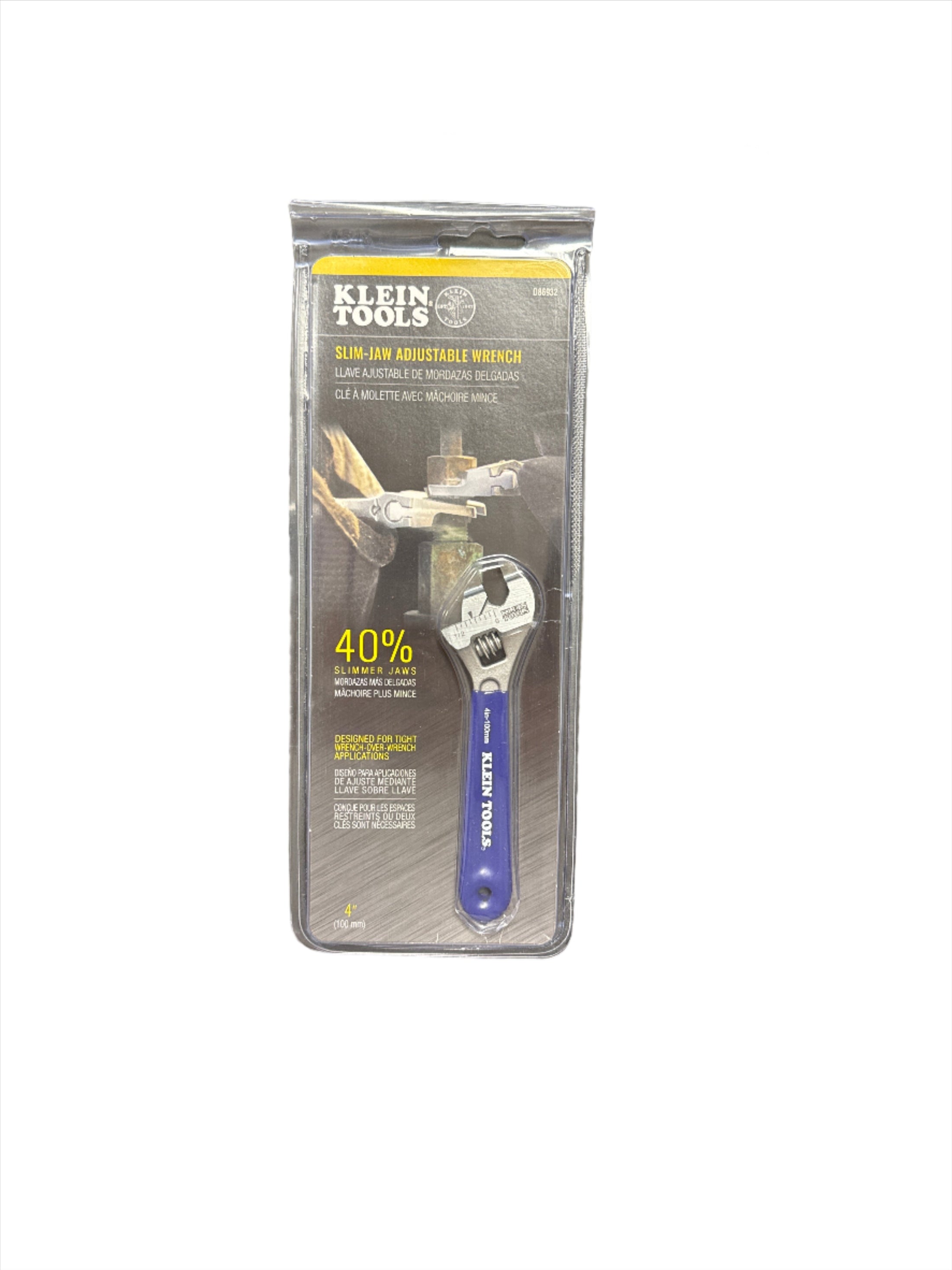 D86932 - Slim-Jaw Adjustable Wrench, 4-Inch