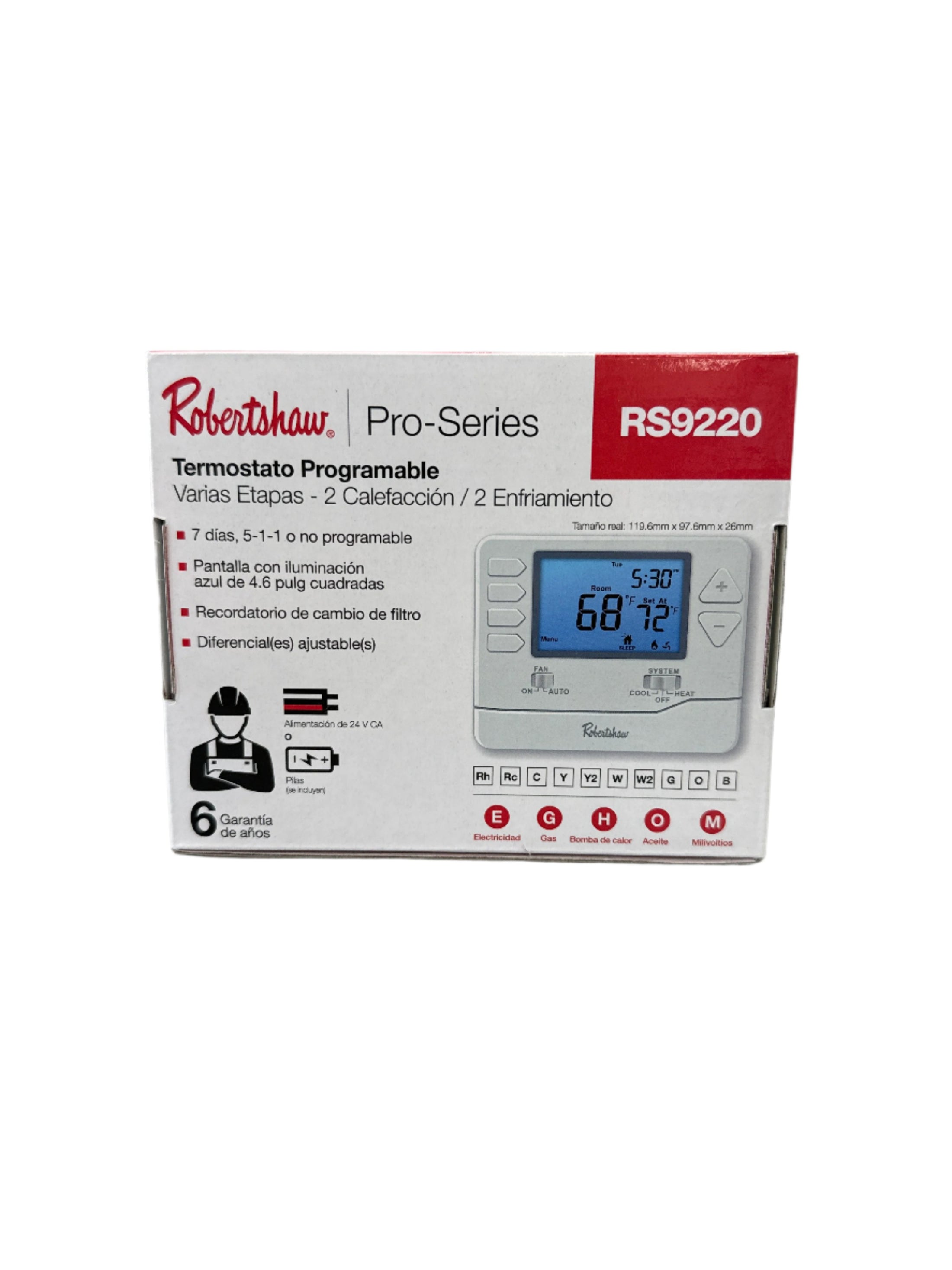 RS9220 PROGRAMMABLE THERMOSTAT 2H/2C