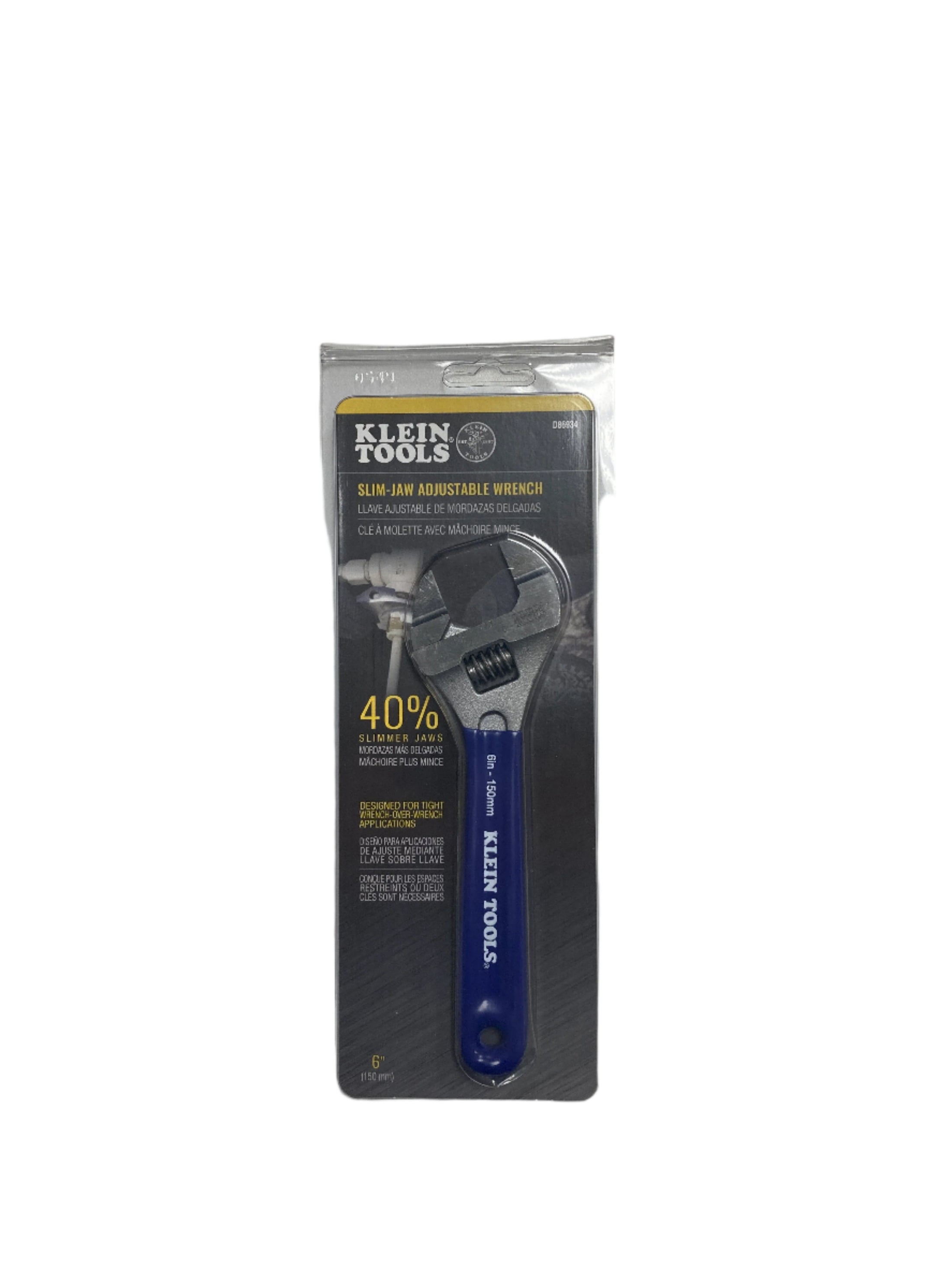 D86934 Slim-Jaw Adjustable Wrench, 6-Inch