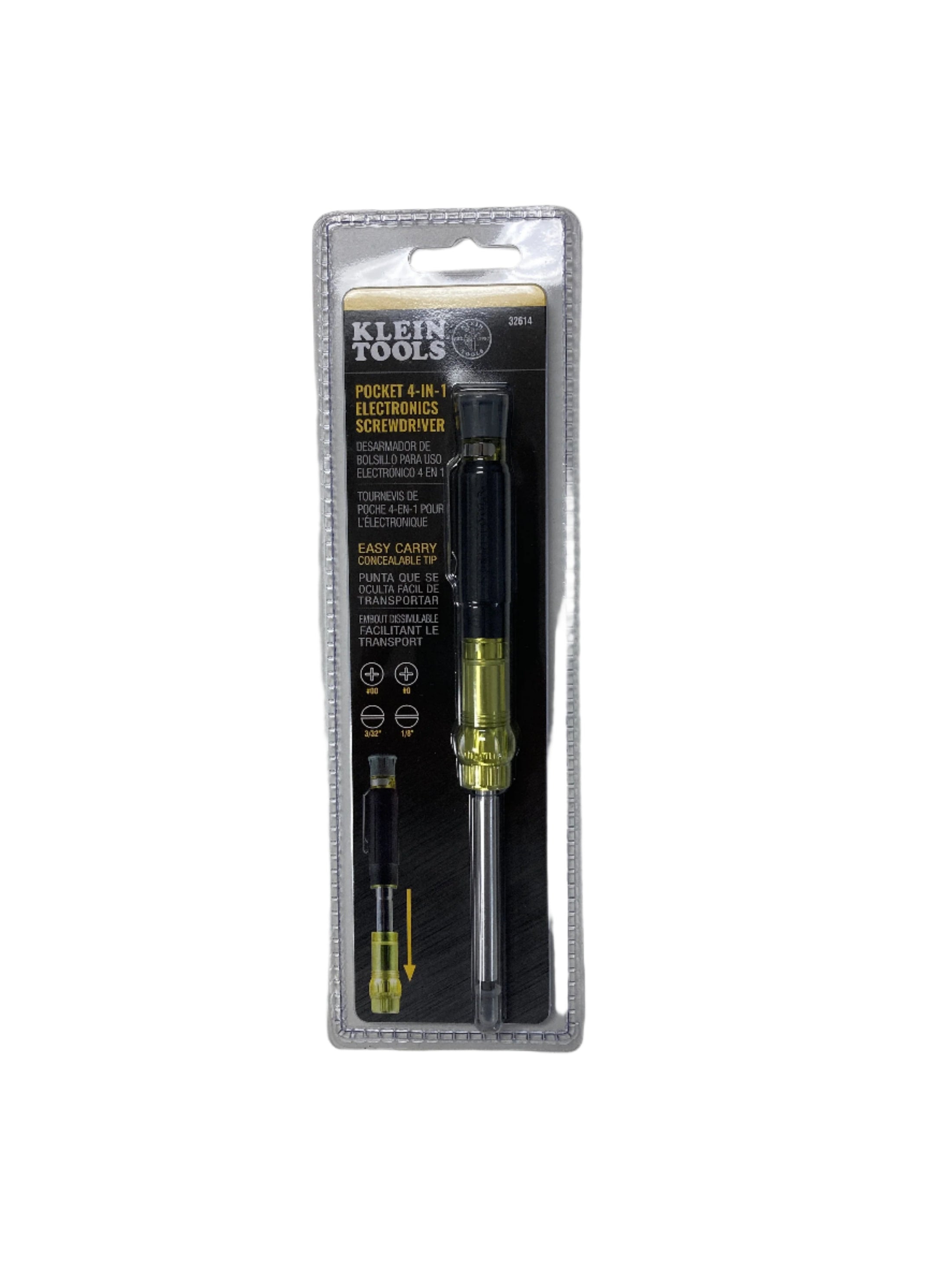 32614 - Multi-Bit Electronics Pocket Screwdriver, 4-in-1, Ph, Sl Bits