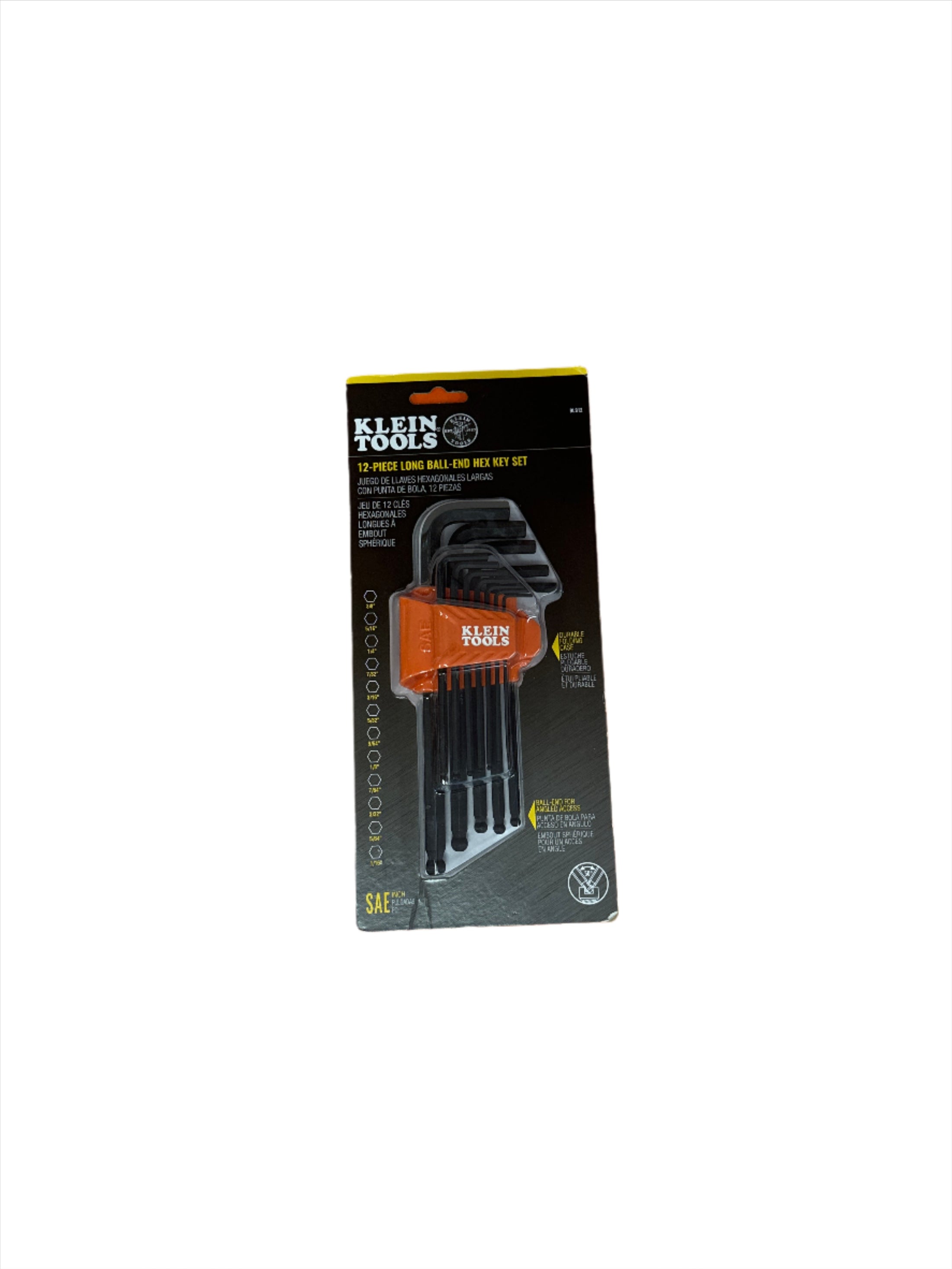 BLS12 - L-Style Ball-End Hex Key Wrench Set, SAE, 12-Piece