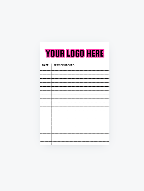 Custom Logo - Service Record Label, 6X4